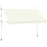 Manuelle Gelenkarmmarkise - Ausziehbare Terrassenmarkise - 400 cm Breite - Wetterfestes PVC - Handkurbel - Hellgelb