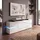 Vladon TV-Aufsatz 138,5x9,5x34,5 cm Schwarz/Eiche Matt MDF/Spanplatte