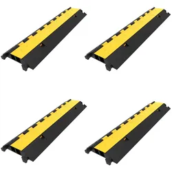 VEVOR Brüstungskanal Kabelkanal schwarz Kabelkanal außenbereich 2 Kanal strapazierfähig 66.000 lb Tragkraft Kabel Draht Schnur Abdeckung Rampe Speed Bump Auffahrt