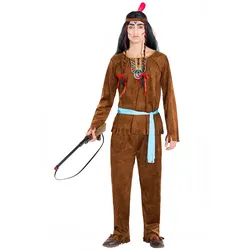 tectake® Herrenkostüm Indianer Apache kräftiger Bison