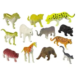 LeanToys Wildlife Figurenset 34 Elemente Safari Löwe Gepard Tiger