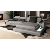 BULLHOFF Wohnlandschaft Wohnlandschaft Leder XXL Designsofa Eckcouch U-Form LED Leder Sofa Couch XL Ecksofa grau schwarz »HAMBURG III« von BULLHOFF, made in Europe, das "ORIGINAL" grau