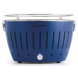 LotusGrill Classic Tiefblau G340 Holzkohlegrill Tischgrill raucharm USB-Anschluß