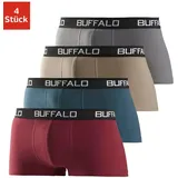 Buffalo Hipster 4er Pack Bunt (Bordeaux / Petrol / Khaki / Grau) S