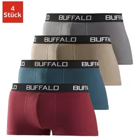 Buffalo Hipster 4er Pack Bunt (Bordeaux / Petrol / Khaki / Grau) S