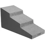Welsti Hundetreppe, 40 Cm, 3 Geneigte Stufen, Dunkelgrau