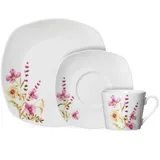 Ritzenhoff & Breker Ritzenhoff Breker Kaffeeservice Malve, 18-teilig für 6 Personen - Weiß Porzellan - mit Blumenmuster