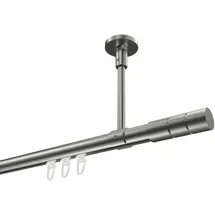 Interdeco GARDINENSTANGE INNENLAUF Sonette Elanto 360 cm (geteilt in 2 x 180 cm), 1-läufig, 20 mm Ø Edelstahl-Optik