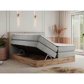 MKS Boxspringbett 160 x 200 cm H3 Hellgrau
