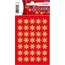 HERMA Sticker Sterne 6-zackig, gold Ø 16 mm 3 Blatt / 105 Sticker, Papier, Gold,