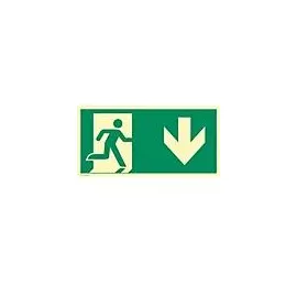 moedel - warnen-sichern-kennzeichnen Hinweisschild Notausgang rechts Pfeil unten 29,7 x 14,8 cm