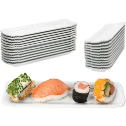 24x Pur Pappteller aus Porzellan 20,2x6cm weiß Servier-Teller Wurst Pralinen