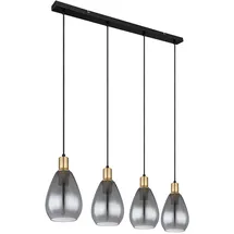 GLOBO Rauchglas 4-flg. 90 cm oval schwarz