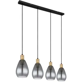 GLOBO Rauchglas 4-flg. 90 cm oval schwarz