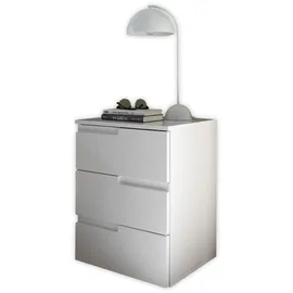 Die Möbelfundgrube Nachtschrank SPICE 46 x 40 x 59 cm Weiß Hochglanz