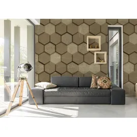 A.S. Création 3D-Tapete Wabenmuster 2 cm x 10 m 1 St Beige 34193