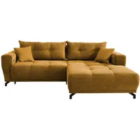 MID.YOU Ecksofa, Goldfarben & 246x177 cm,