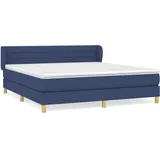 vidaXL Boxspringbett mit Matratze Blau 180x200 cm Stoff