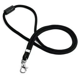 Durable Textilband rPET mit Karabiner Schwarz, Namensschild-Umhängeband, Schwarz