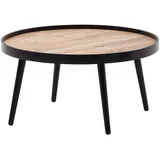 Wohnling Mid.you Couchtisch, Schwarz, Holzwerkstoff, Kautschukholz, massiv, rund, konisch, 76x40x76 cm, Wohnzimmer, Wohnzimmertische, Couchtische