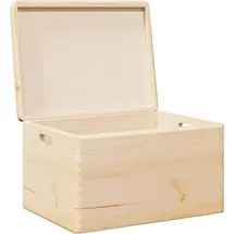 vidaXL Holzkiste mit Deckel und Griffen 40 x 30 x 23 cm 1-tlg. braun