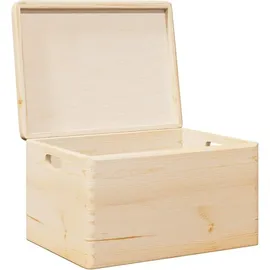 vidaXL Holzkiste mit Deckel und Griffen 40 x 30 x 23 cm 1-tlg. braun