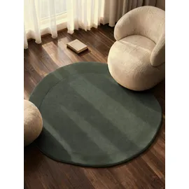 Villeroy & Boch Wollteppich Kivi", grün Natur grün), H:17mm Ø:160cm, Nylon, Wolle, Teppiche, Teppich, Handgewebt, Wolle, Bordüre, Einfarbig, Läufer, Wohnzimmer, Organisch
