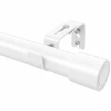 Weiß Gardinenstange Verstellbar Vorhangstange mit Halterungen Gardinenstangen für Standardfenster, Gästezimmer, Kinderzimmer, 84-185 cm