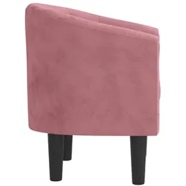 vidaXL Clubsessel Rosa Samt 70 x 75 x 70 cm Rosa mit Rollen