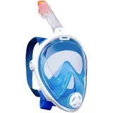 Aquatics Vollgesichts-Schnorchelmaske Weiss/blau - L