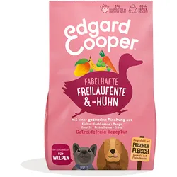 Edgard&Cooper Jun Freilauf-Ente und -Huhn getreidefrei Hundetrockenfutter 12 Kilogramm