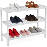 Relaxdays Schuhregal 70 x 55 x 26 cm 3 Ebenen / weiß