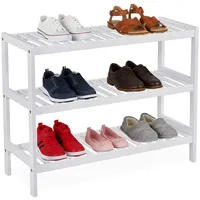 Relaxdays Schuhregal 70 x 55 x 26 cm 3 Ebenen / weiß