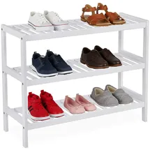 Relaxdays Schuhregal 70 x 55 x 26 cm 3 Ebenen / weiß