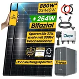 epp solar 880W Balkonkraftwerk mit Speicher 2,24 kWh DEYE 800W Wechselrichter PV Anlage