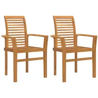 VidaXL Stapelbarer Gartenstuhl 2 Stück Massivholz Teak