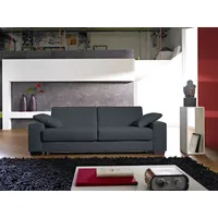 Bali Schlafsofa "Norwalk" Sofas Gr. 140cm x 200cm, Flachgewebe, Ergoflex Lattenrost-Gelformmatratze ca. 20cm Höhe, blau (blau, anthrazit) Dauerschlaffunktion, mit Unterfederung Lattenrost und Matratze