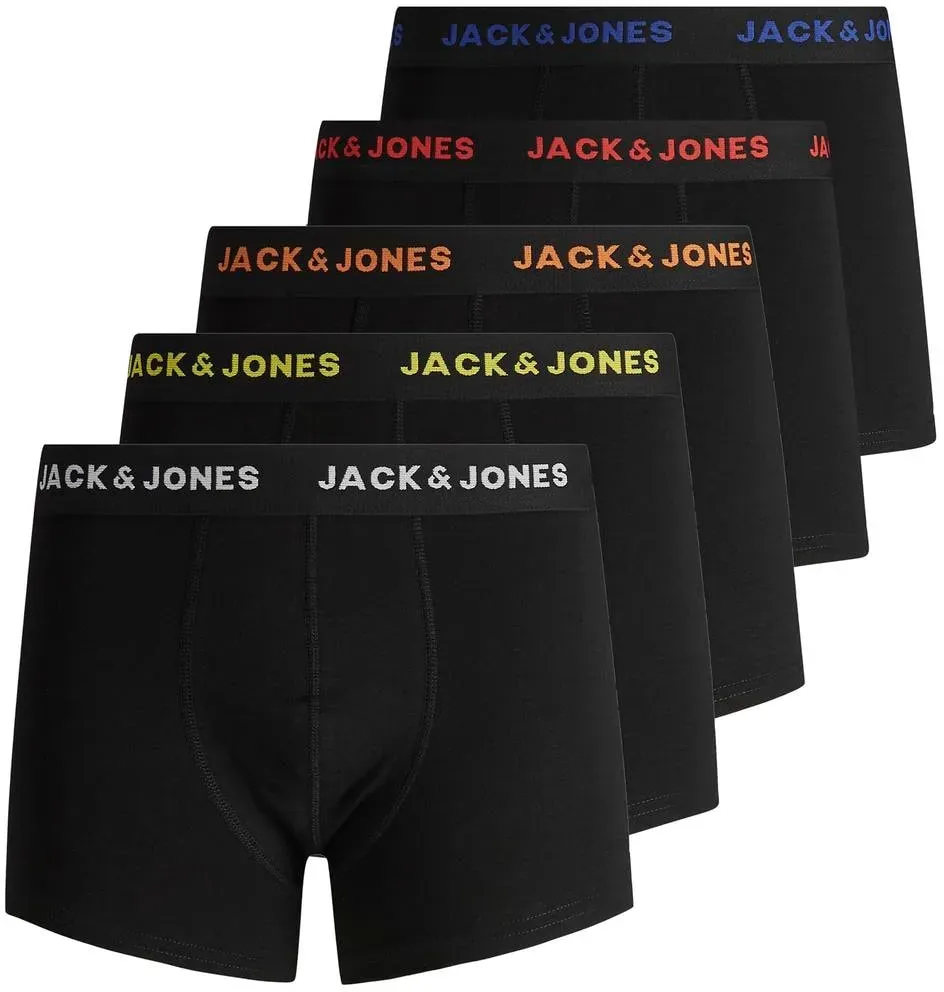 Jack & Jones Herren Boxershort JACBLACK FRIDAY TRUNKS 5er Pack Schwarz - Schwarz - Schwarz - Schwarz 12167028 Normaler Bund L