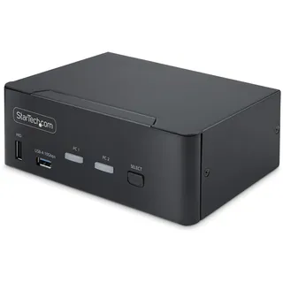 Startech StarTech.com 2-Port Dual-Monitor DisplayPort KVM Switch, DP 1.4, 8K 60Hz / 4K 144Hz, 2X USB 3.2 10Gbps Ports, KVM Umschalter