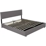 Corium Polsterbett Juva Cord mit Lattenrost 140x200 cm Grau Corium