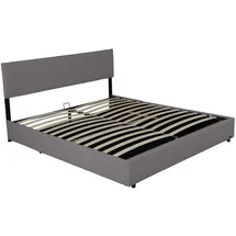 Corium Polsterbett Juva Cord mit Lattenrost 140x200 cm Grau Corium