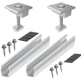 RANRAO Solarmodul Halterung Kit, Solarpanel PV Zubehör für Dach Balkonkraftwerk,Befestigung Solarmodul Für Solar Panel,PV Anlage Set für Modulhöhe 35mm,für Blechdach Flachdach Montage Solarpanel Dach