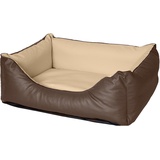 CopcoPet Rocco Orthopädisches Visco Hundebett Hundebett Wasserdicht Kunstleder XXL ca. 125 x 100 cm Orthopädisch Mocca