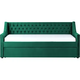 Beliani Ausziehbett MONTARGIS 90 x 200 cm smaragdgrün