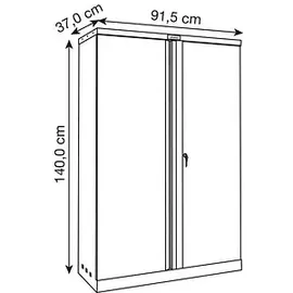 Phoenix Metallschrank SCL1491GGK grau 91,5 x 37,0 x 140,0 cm, zerlegt, 1 St.