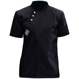 harayaa Kochjacke für Herren Und Damen, Kurzarm, Arbeitskleidung, Bequeme Uniform, Atmungsaktiv, Kochmantel für Manager, Theke, Server, Pub, Bäckerei, Café, A#Schwarz XL, Multi