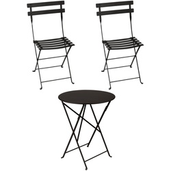 Fermob - Bistro Klapptisch + 2 Klappstühle, lakritze