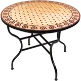 Marokkanischer Mosaiktisch Spirale Beige Bordaux 100cm