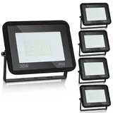 Jopassy LED Strahler Außen 5x 30W,Wasserdicht LED Fluter Flutlicht 2550lm 6000k Kaltweiß,IP66 Außenstrahler für Garage,Schuppen,Terrasse,Arbeitsraum,Sportplatz,Rasenflächen,Auffahrt