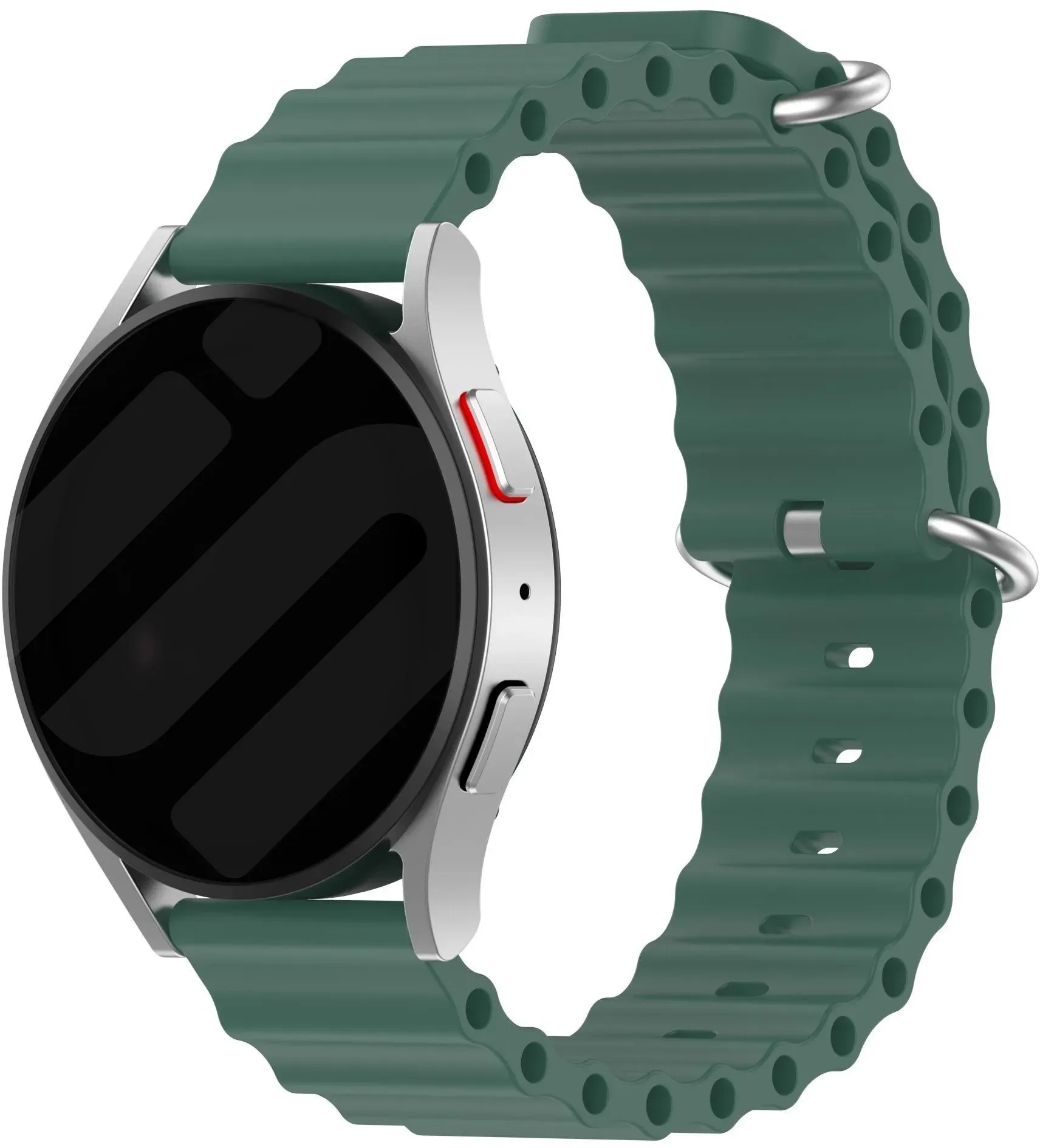 Strap-it Realme Watch 2 (Pro) Armband Silikon 'Ocean' für Realme Watch 2  - Dunkelgrün - Schnallenverschluss